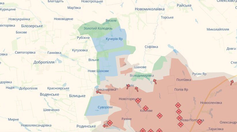 DeepState: ЗСУ відкинули ворога у Покровському районі, але РФ просунулася на Донеччині та Харківщині
