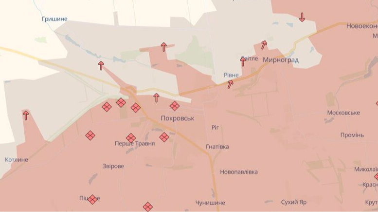 Російські сили просунулися у Покровську і поблизу Роботиного – DeepState